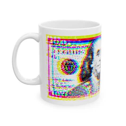 100 Dollars Bill - Neon Color Explosion - Mug