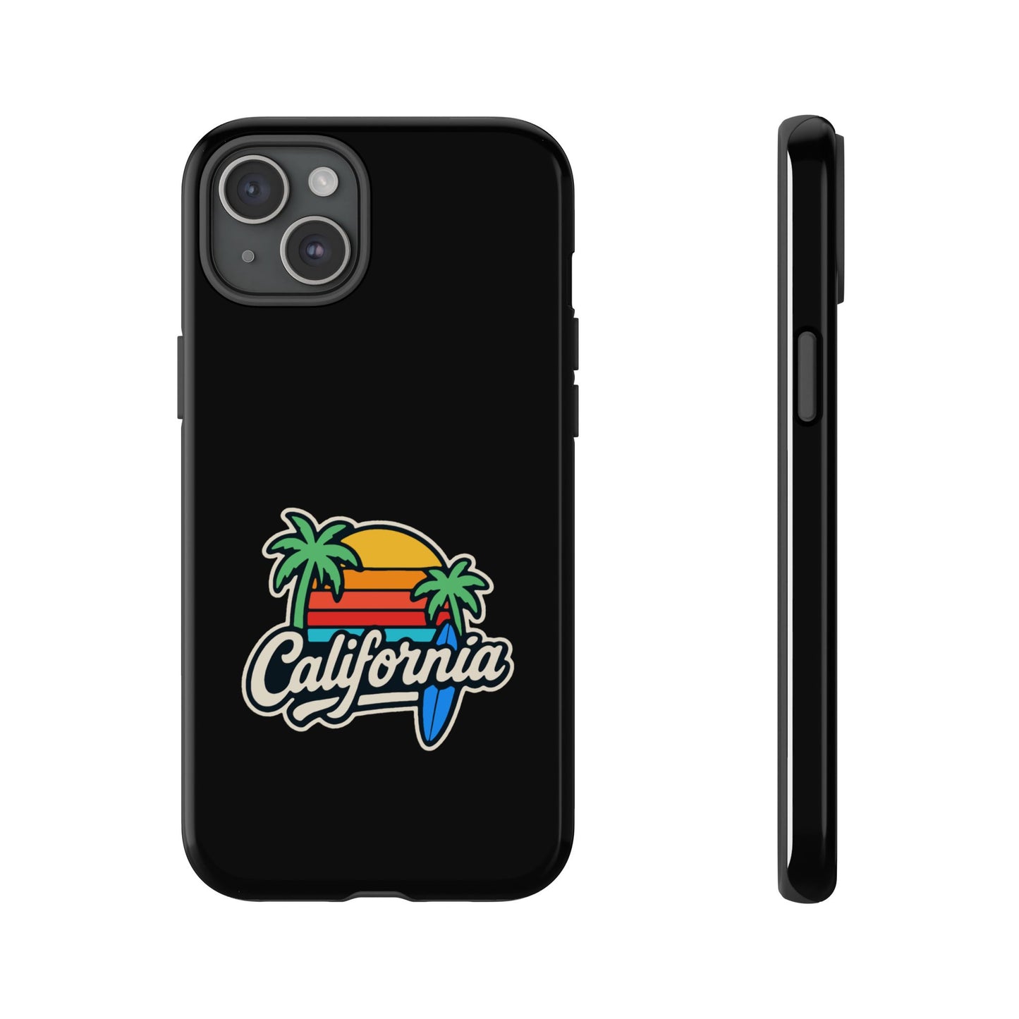 California Sunset Phone Case, Tropical Cell Phone Cover, Beach Lover Gift, Summer Vibes Accessory, Surfing Decor, Personalized Case