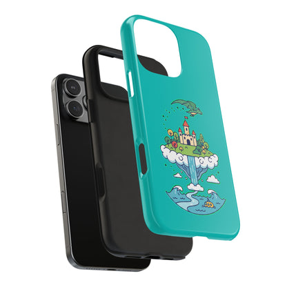 Floating Castle Dragon - Magical Fantasy Island - Phone Case