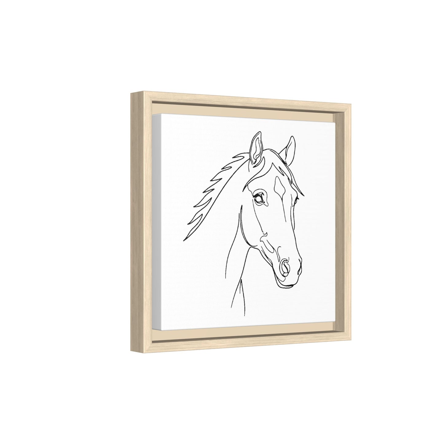 Horse Portrait Sketch - Framed Canvas