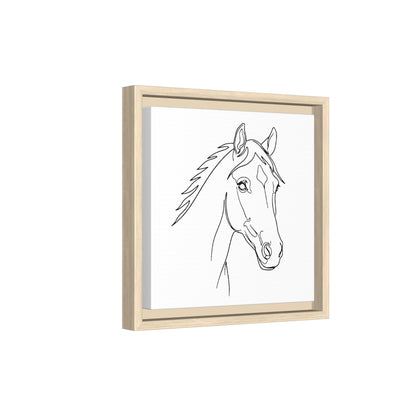 Horse Portrait Sketch - Framed Canvas