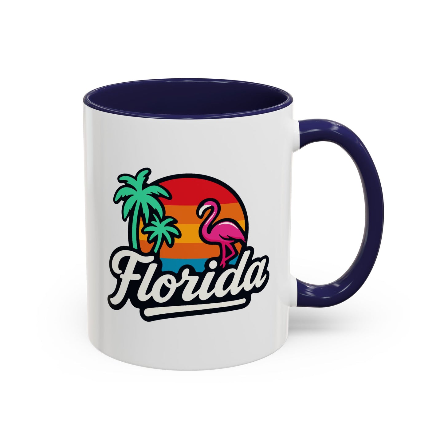 Florida Sunset Palm - Color Accent Mug
