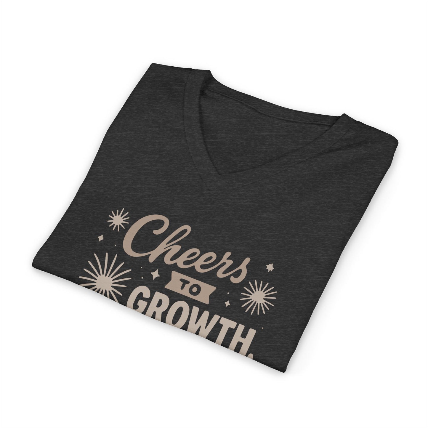 Cheers to Growth, Glow & Goals - V-Neck Tee