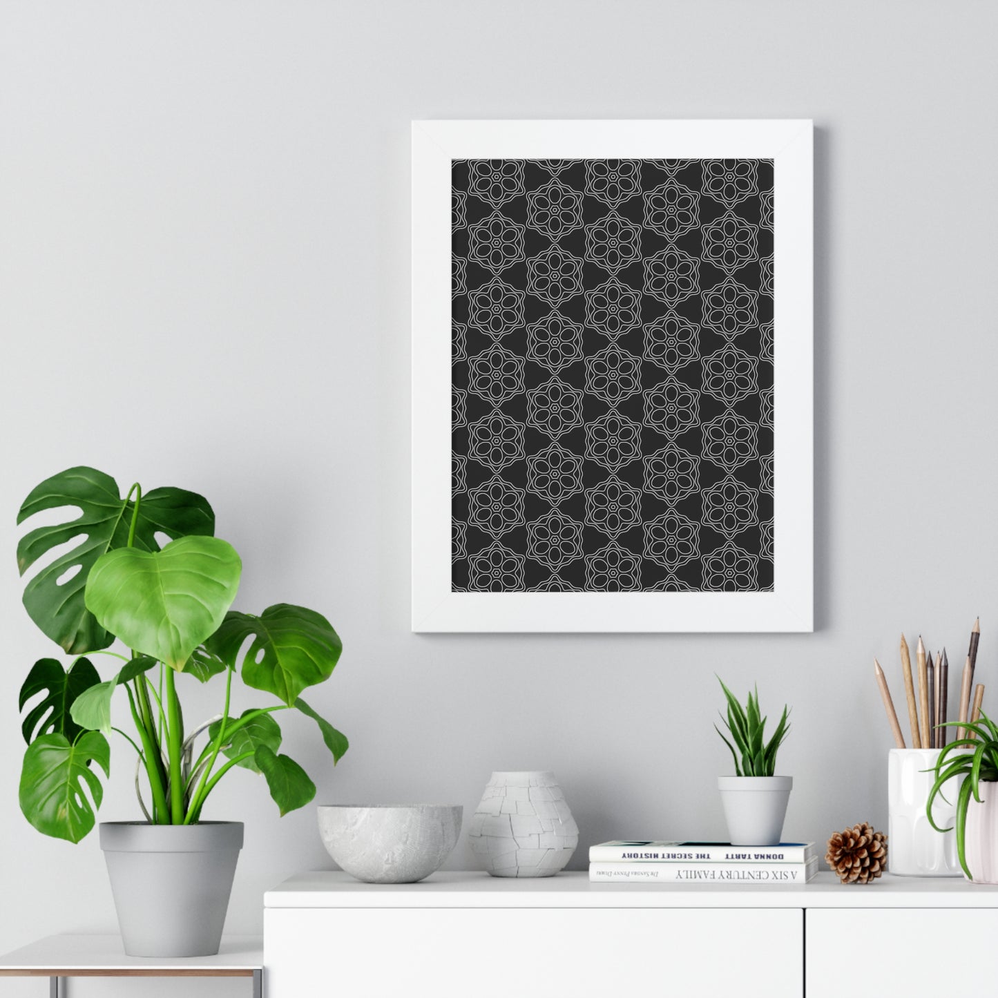 Geometric Sacred Flower - Framed Poster