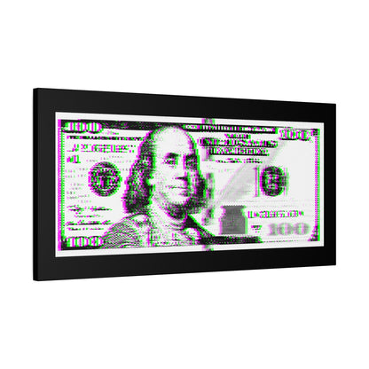 100 Dollars Bill - Green/Magenta Glitch - Canvas