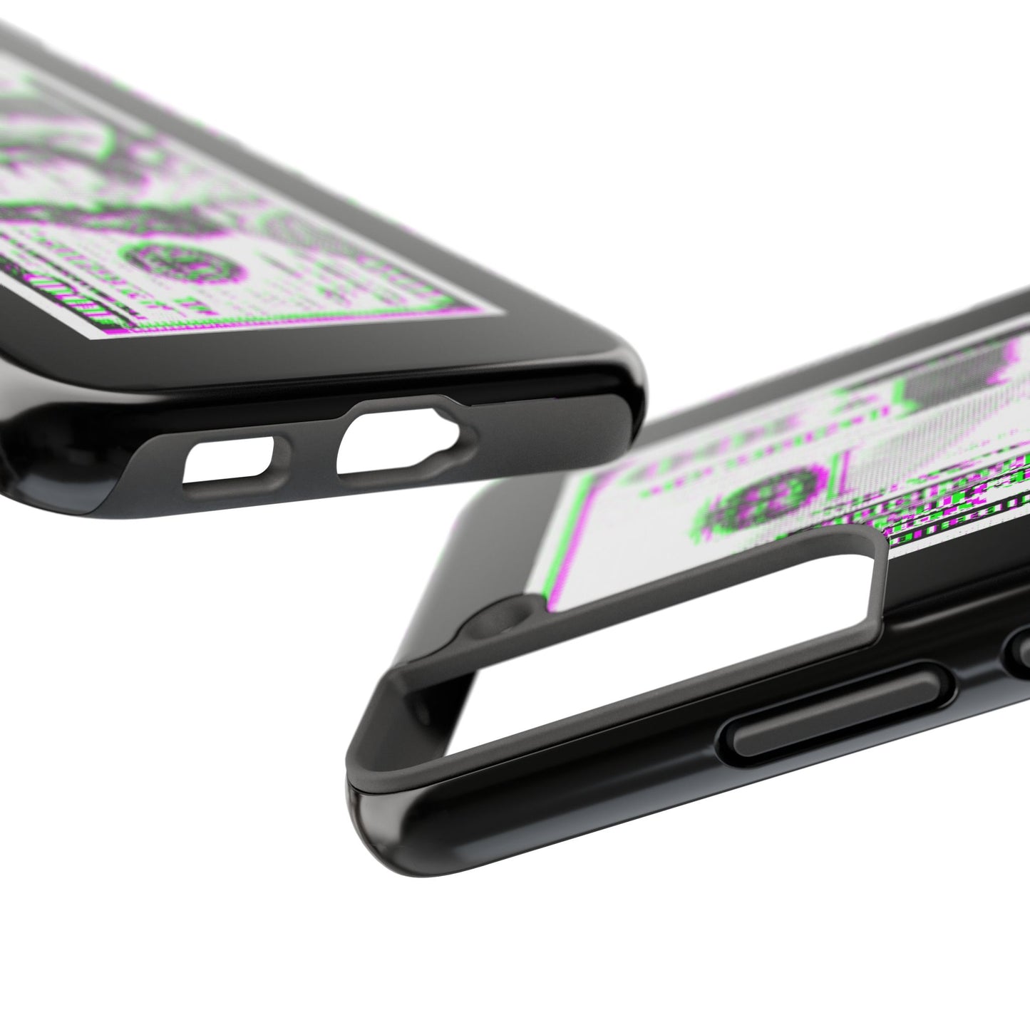 100 Dollars Bill - Green/Magenta Glitch - Phone Case