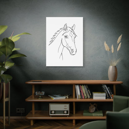 Horse Portrait Sketch - Stretched Canvas
