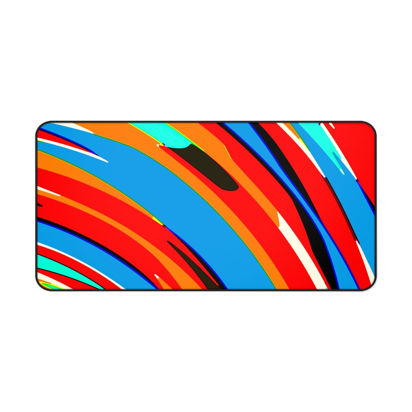 Abstract Rainbow Swirl Arc - Desk Mat