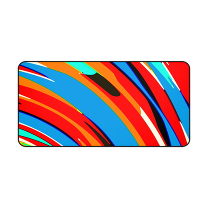 Abstract Rainbow Swirl Arc - Desk Mat