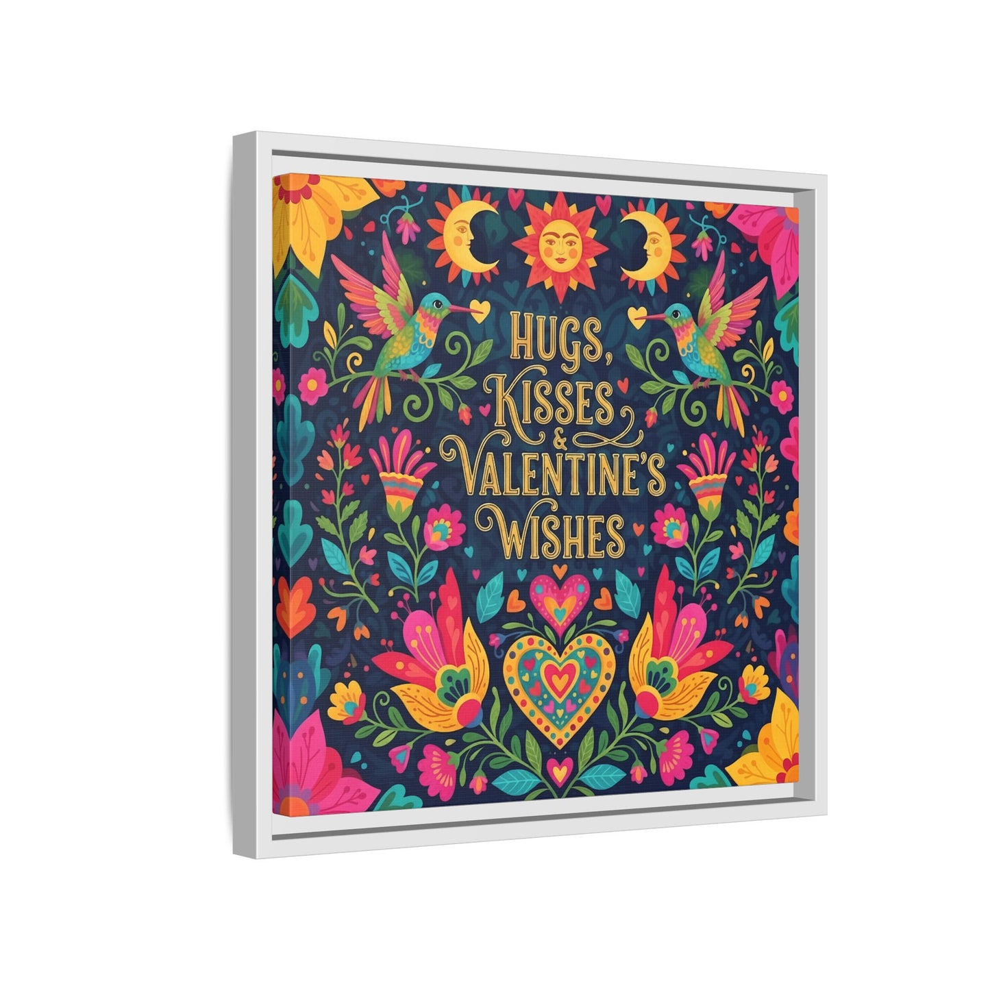Hugs, Kisses & Valentine’s Wishes - Framed Canvas