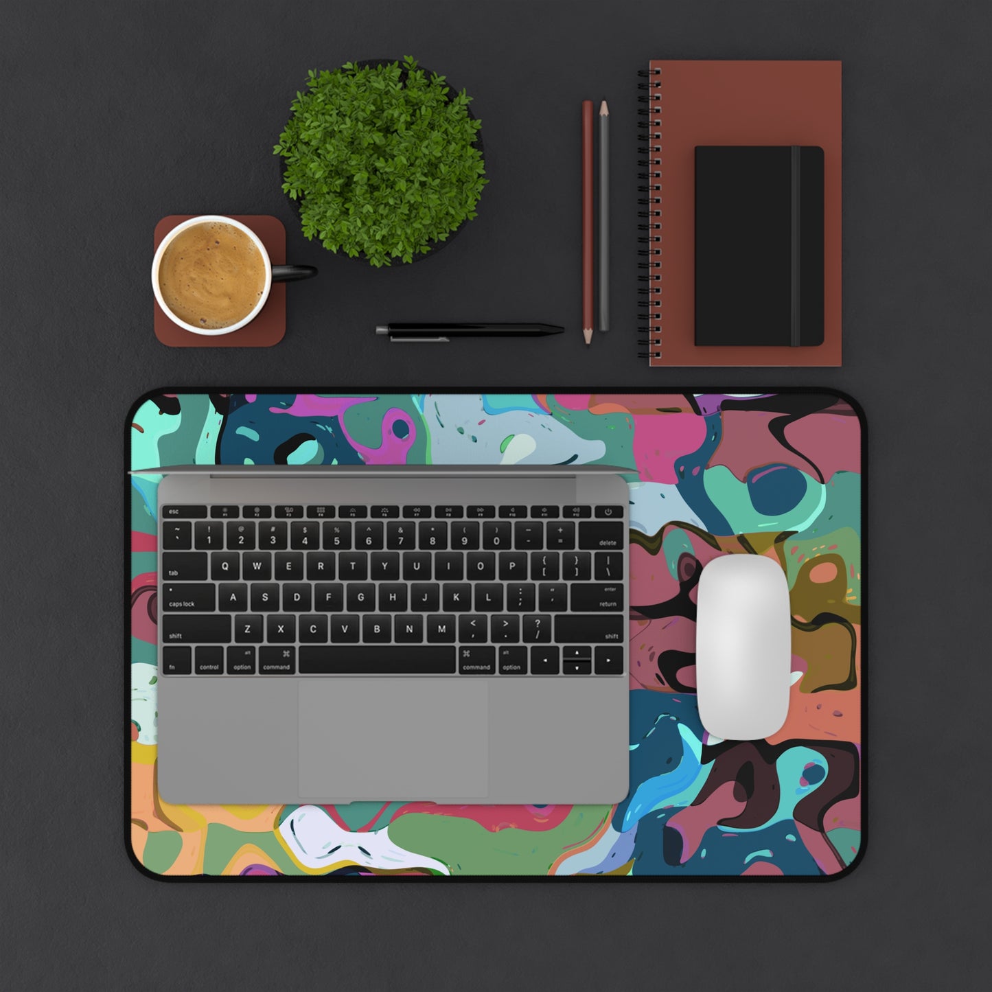Colorful Abstract Marble - Desk Mat