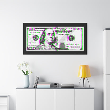 100 Dollars Bill - Green/Magenta Glitch - Canvas