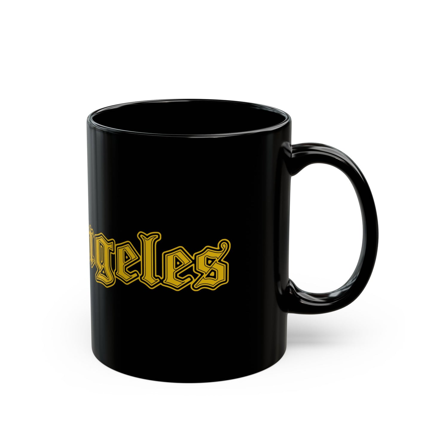 Los Angeles Black Mug - Bold Design, Coffee Lover Gift, Tea Cup, Birthday Present, Urban Home Decor - Golden Edition