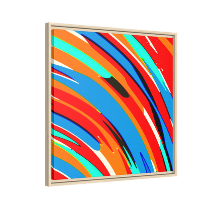 Abstract Rainbow Swirl Arc - Framed Canvas