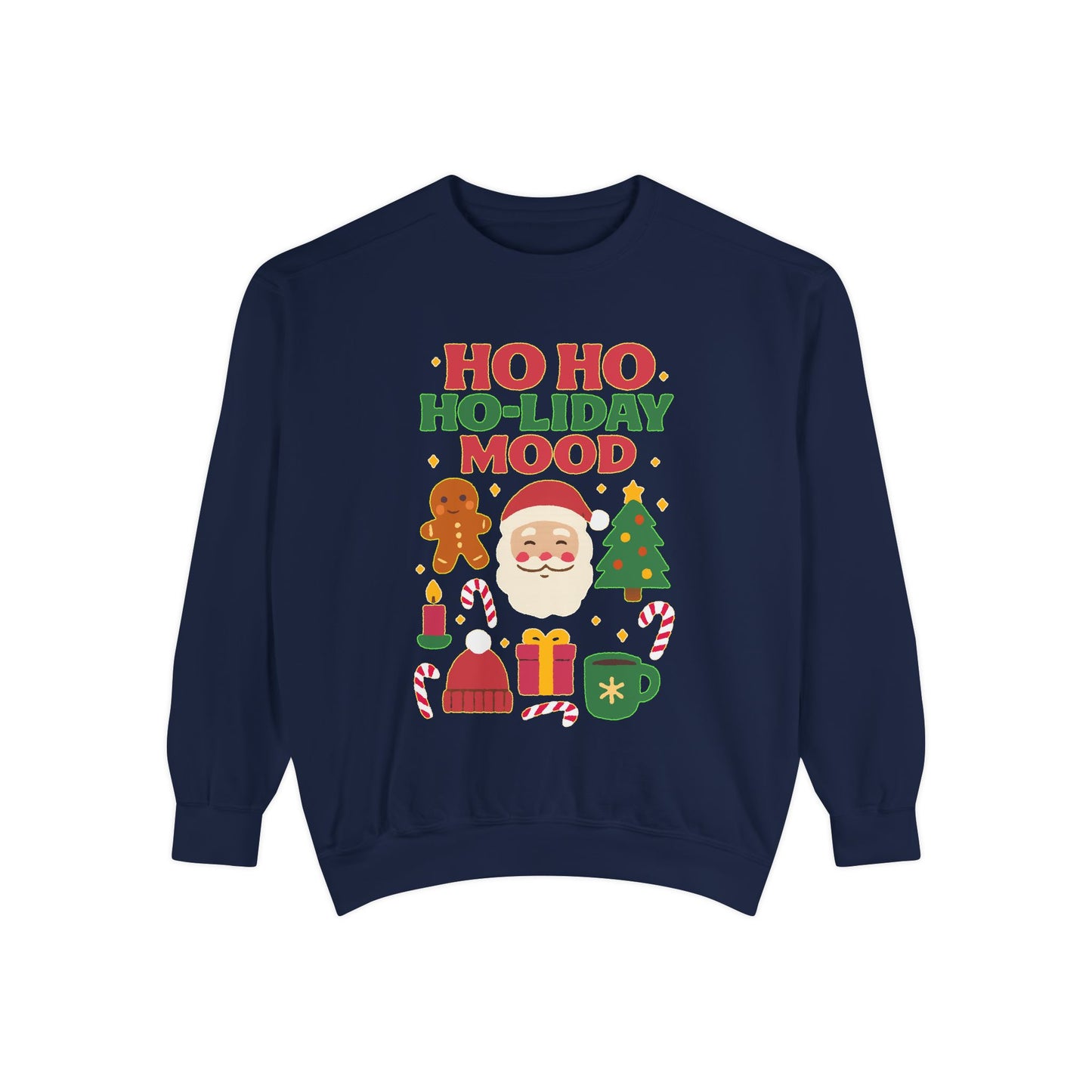 Festive Sweatshirt, Ho Ho Ho-liday Mood, Christmas Gift, Unisex Pullover, Cozy Holiday Wear, Cute Sweater, Winter Apparel
