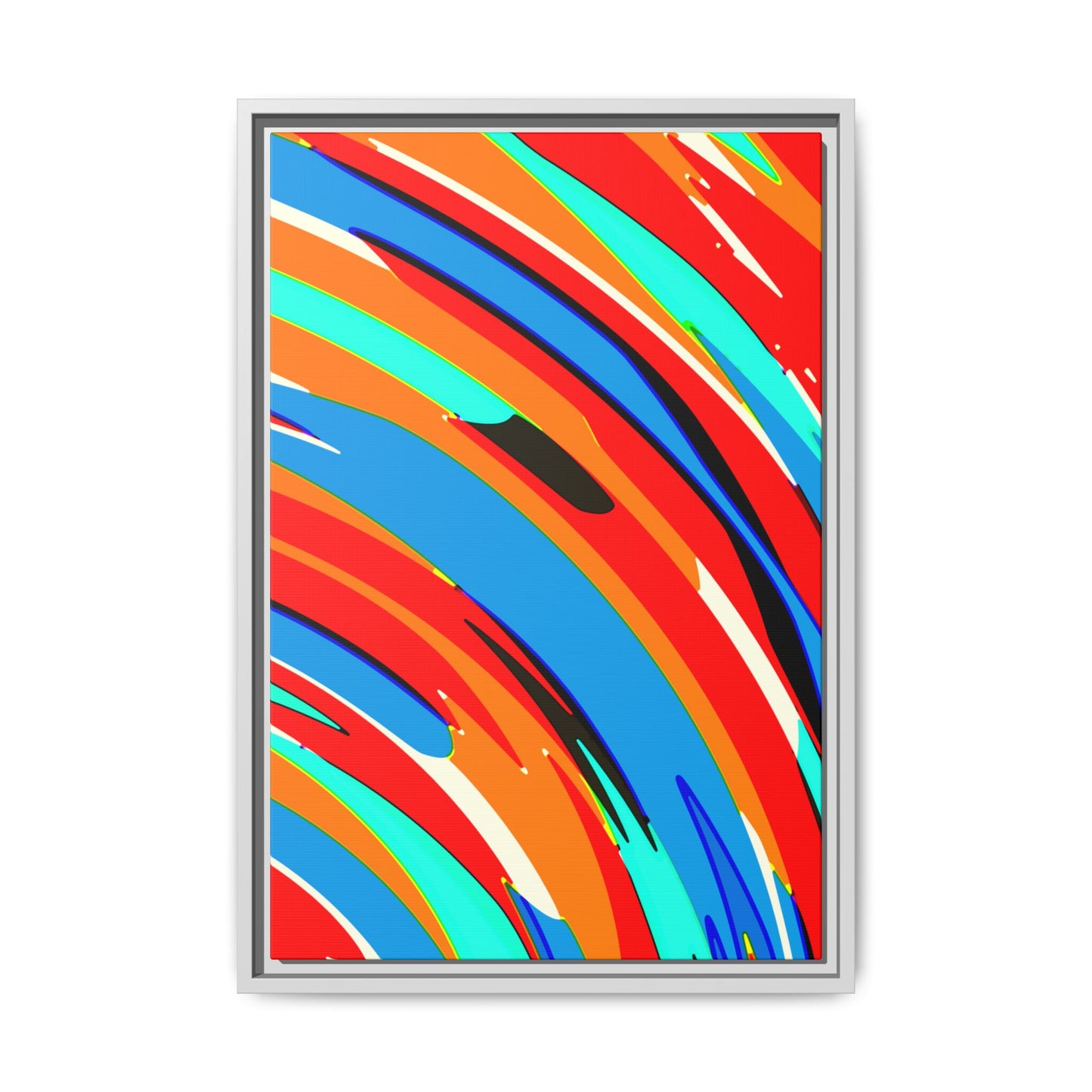Abstract Rainbow Swirl Arc - Framed Canvas