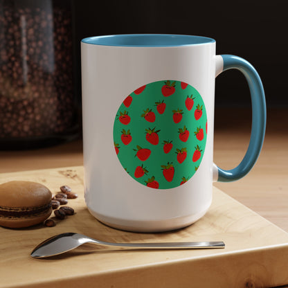 Strawberry Pattern - Color Accent Mug