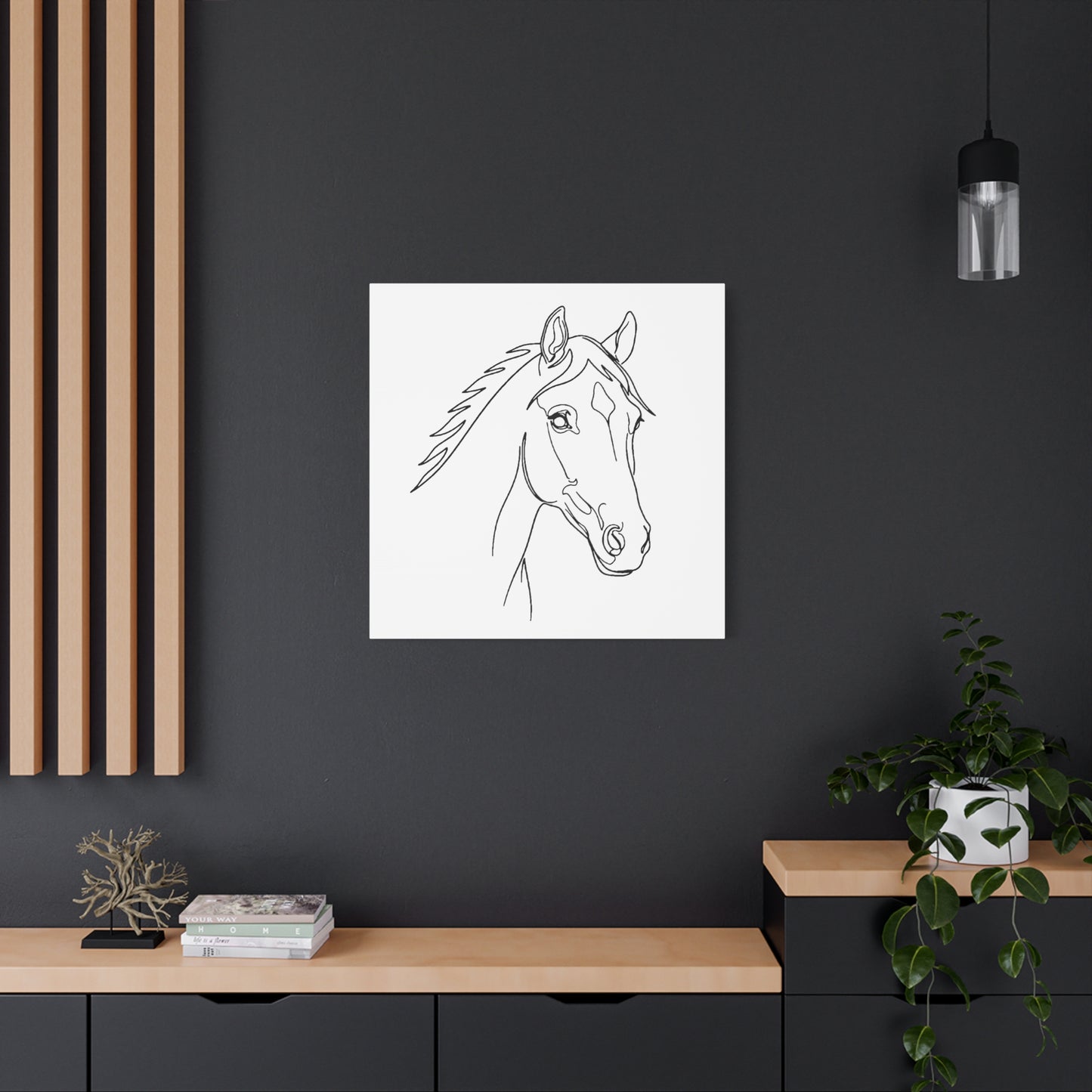 Horse Portrait Sketch - Stretched Canvas