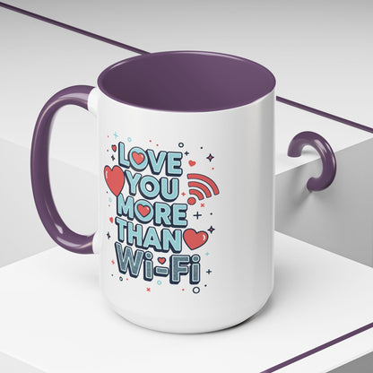 Love You More Than Wi‑Fi - Color Accent Mug