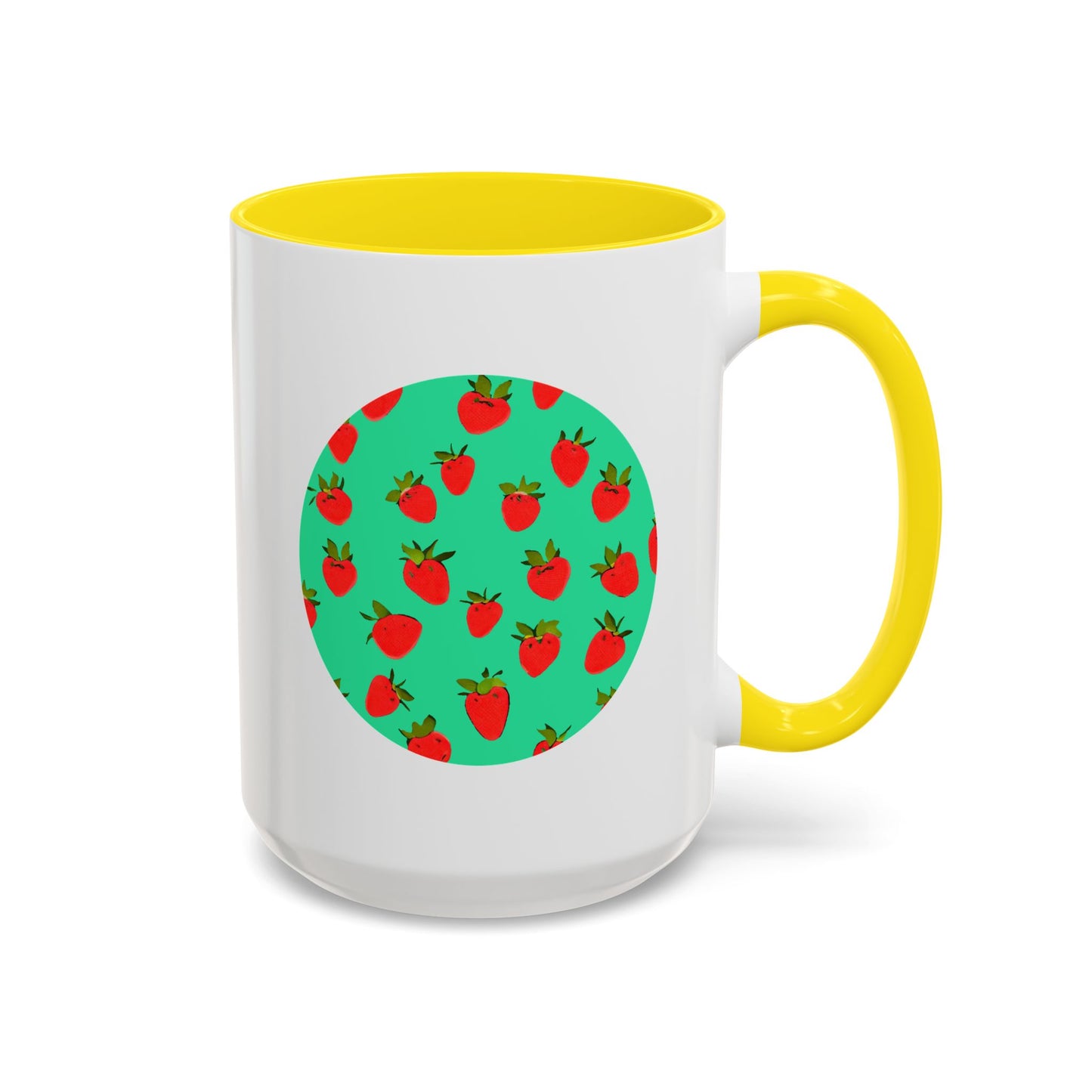 Strawberry Pattern - Color Accent Mug