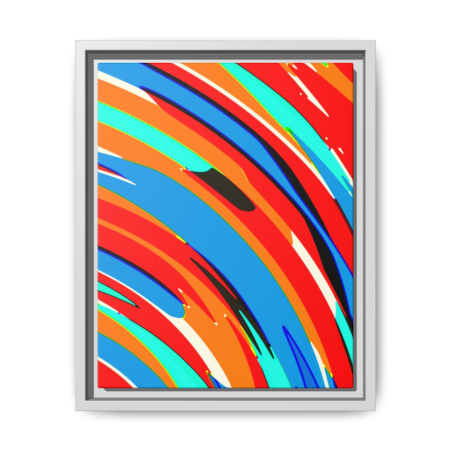 Abstract Rainbow Swirl Arc - Framed Canvas