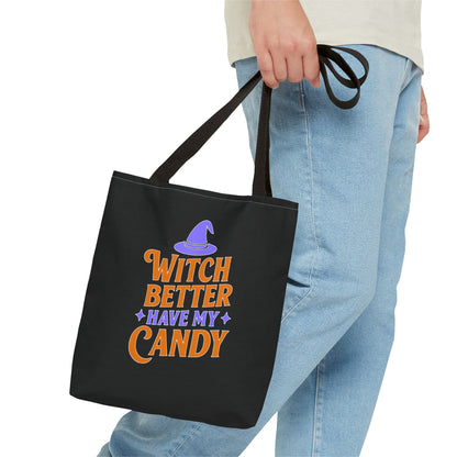 Halloween Tote Bag, Witch Better Have My Candy, Spooky Gift, Trick or Treat Bag, Autumn Shopping, Witch Theme