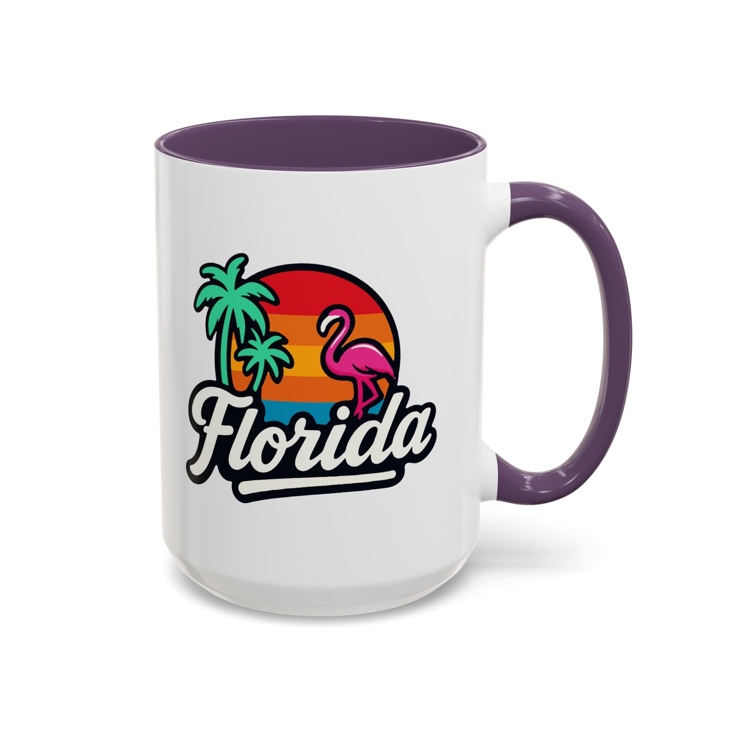 Florida Sunset Palm - Color Accent Mug