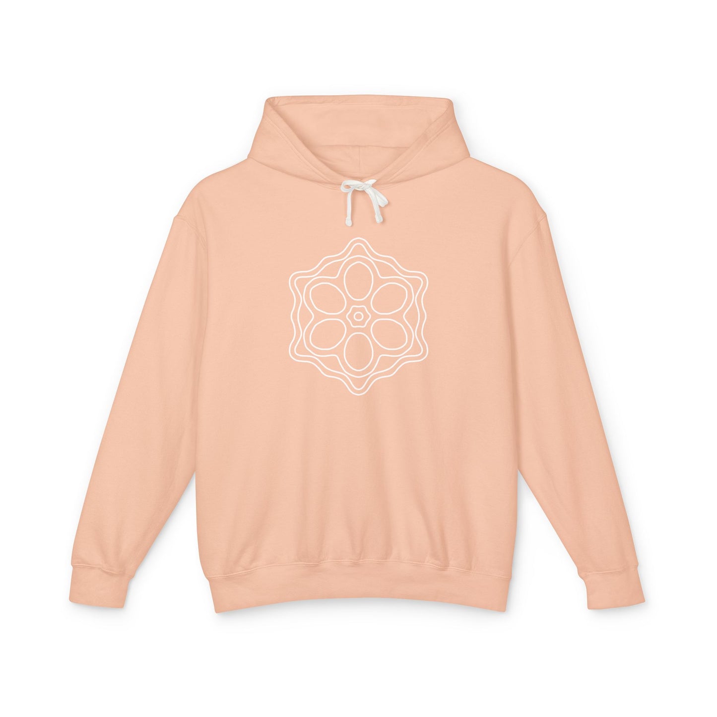Meditative Mandala Unisex Hooded Sweatshirt, Lightweight Pullover Hoodie, Gift for Relaxation, Mindfulness Apparel, Cozy Layering