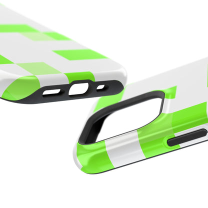 Lime Green Pixel Grid - Magnetic Phone Case
