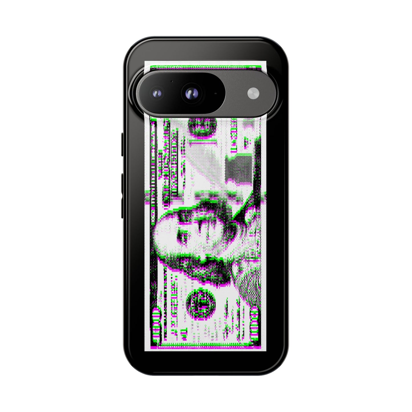 100 Dollars Bill - Green/Magenta Glitch - Phone Case