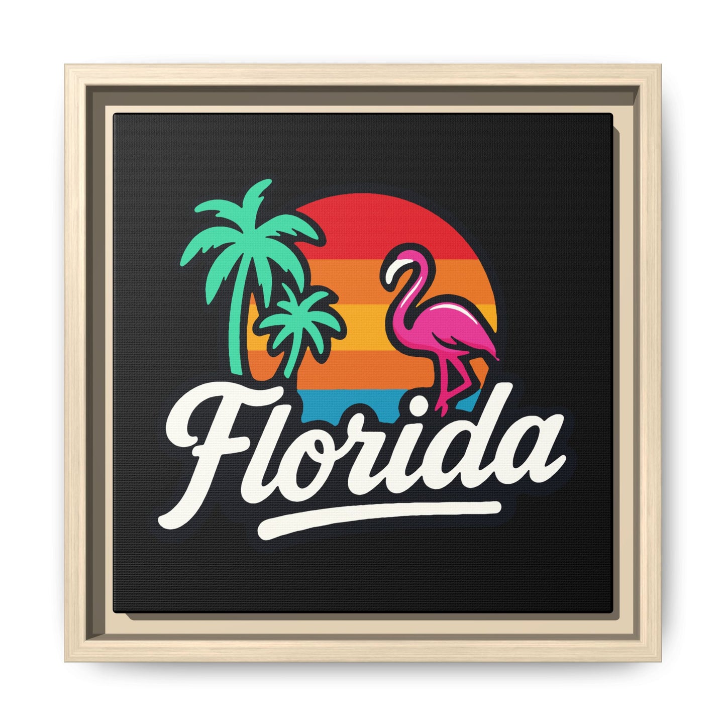 Florida Sunset Palm - Framed Canvas