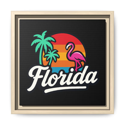 Florida Sunset Palm - Framed Canvas