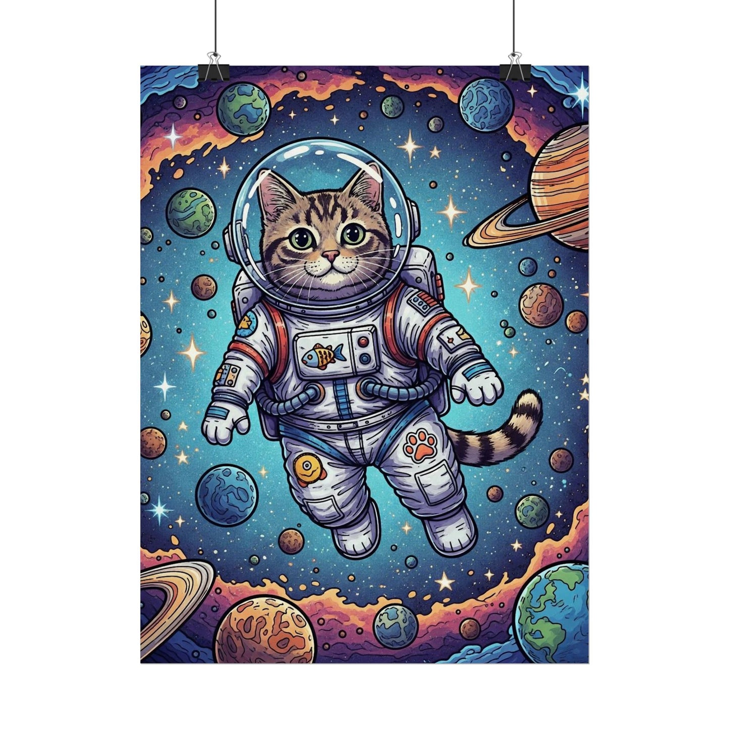 Astronaut Cat - Rolled Poster