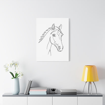 Horse Portrait Sketch - Stretched Canvas