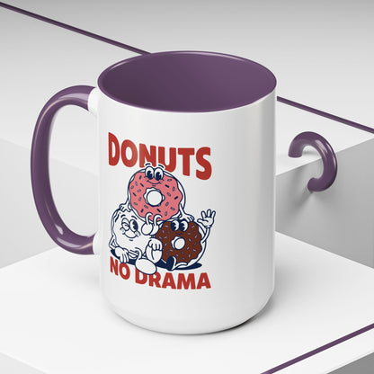 Donuts No Drama - Color Accent Mug