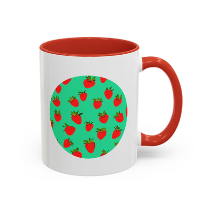 Strawberry Pattern - Color Accent Mug