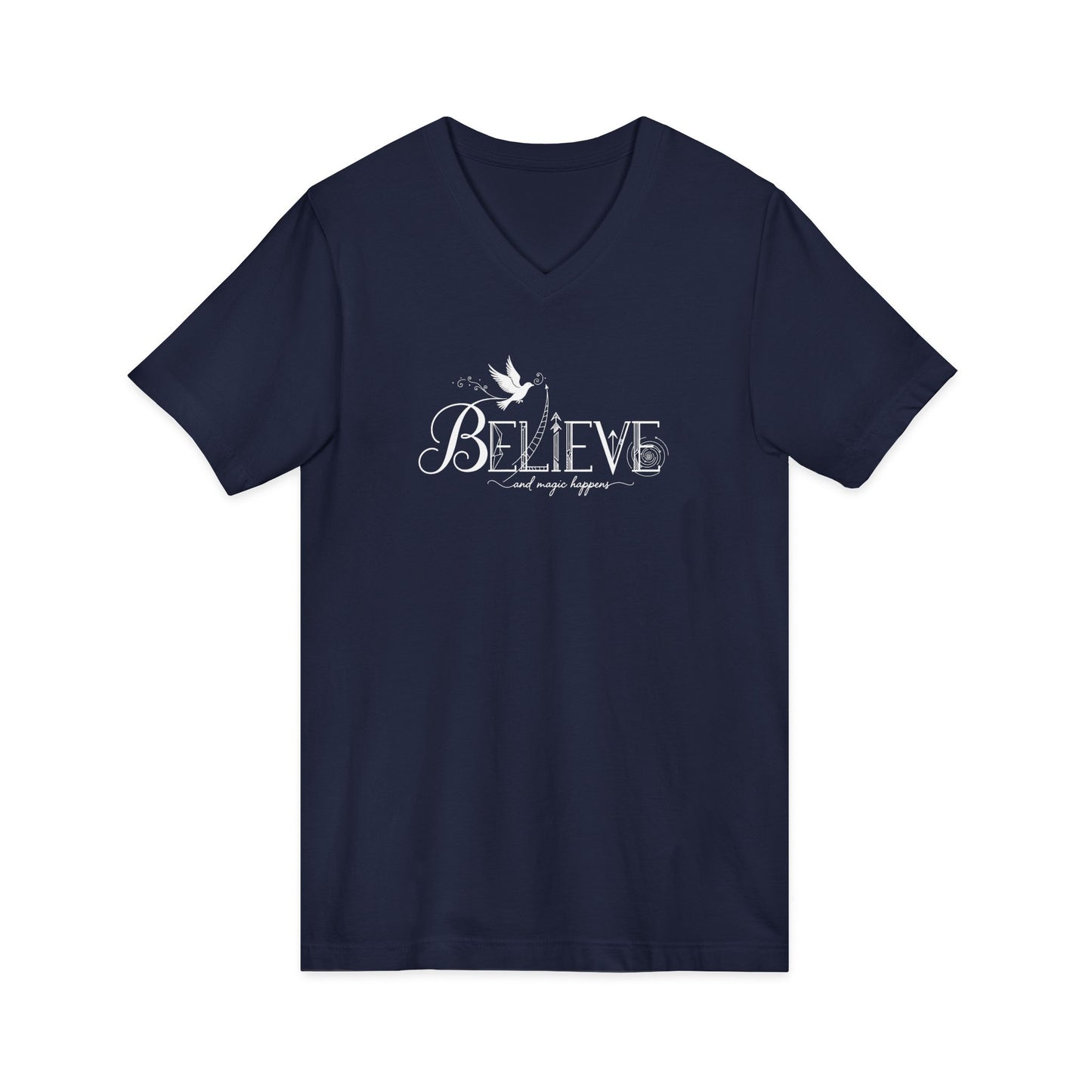 Believe and Magic Happens - V-Neck Tee