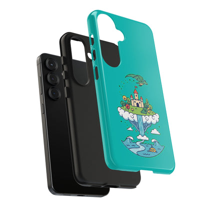 Floating Castle Dragon - Magical Fantasy Island - Phone Case