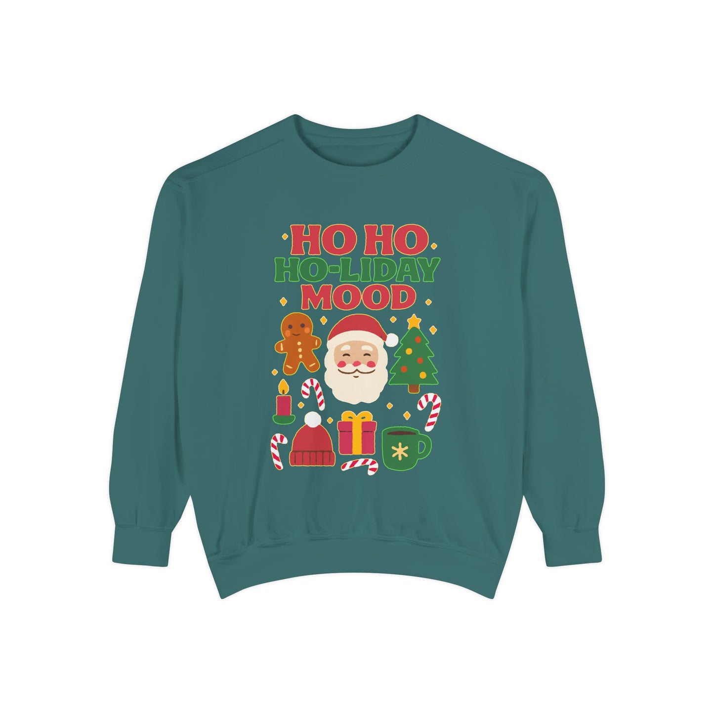 Festive Sweatshirt, Ho Ho Ho-liday Mood, Christmas Gift, Unisex Pullover, Cozy Holiday Wear, Cute Sweater, Winter Apparel