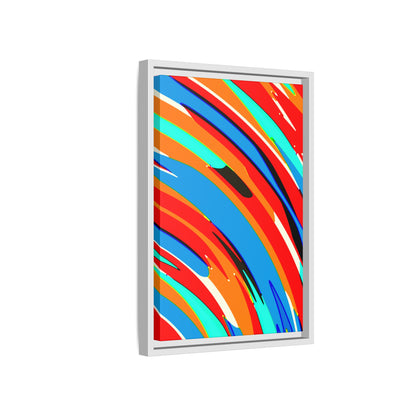 Abstract Rainbow Swirl Arc - Framed Canvas
