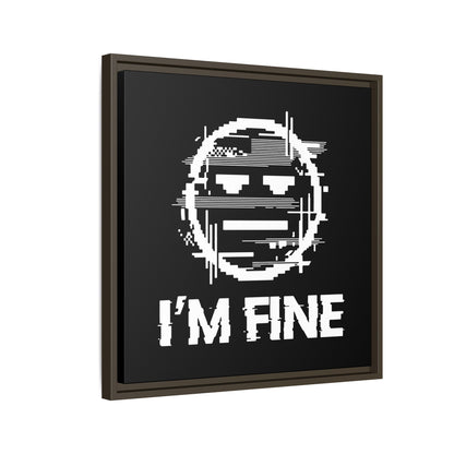 I’m Fine Glitched Smiley - Framed Canvas