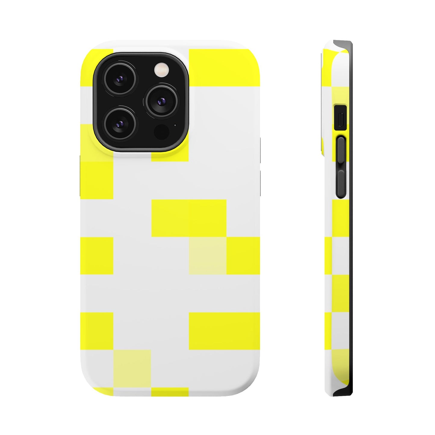 Yellow Pixel Grid -  Magnetic Phone Case