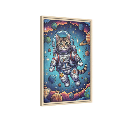 Astronaut Cat - Framed Canvas
