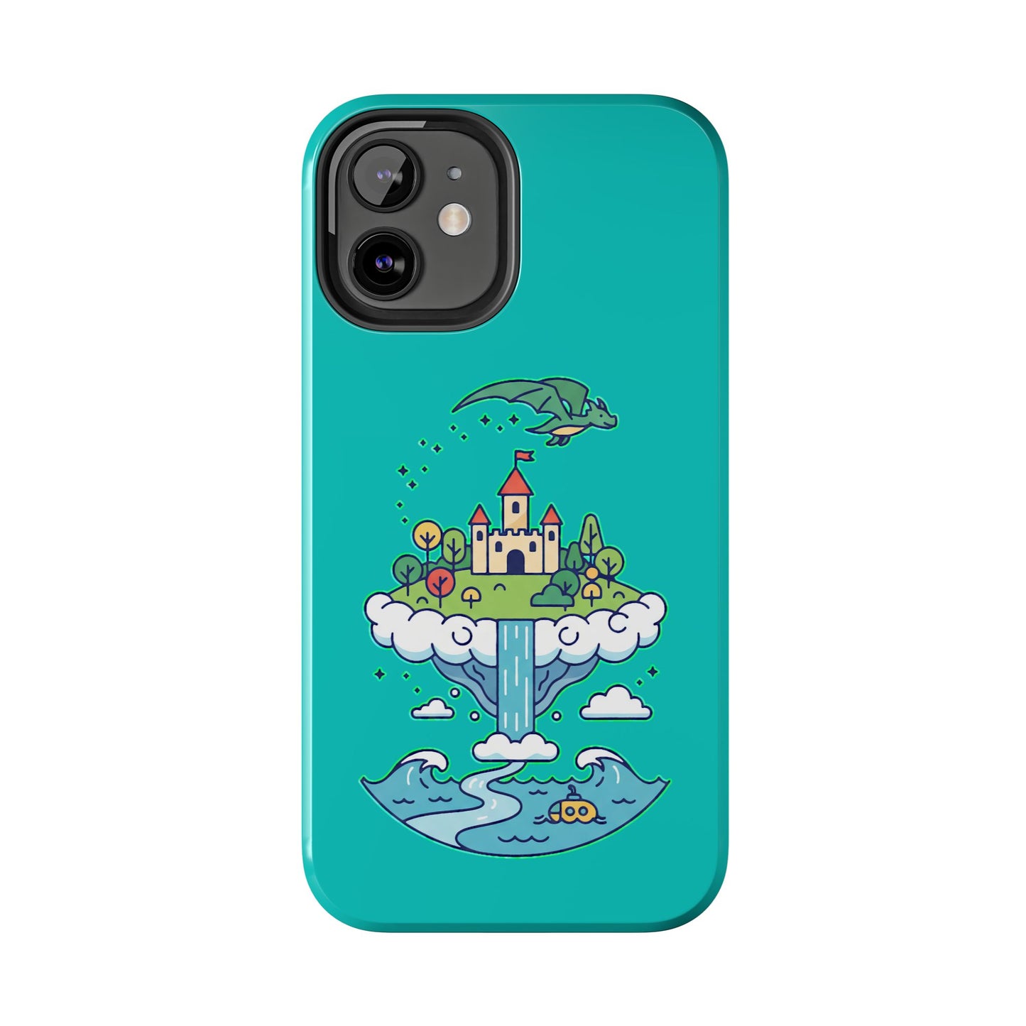 Floating Castle Dragon - Magical Fantasy Island - Phone Case