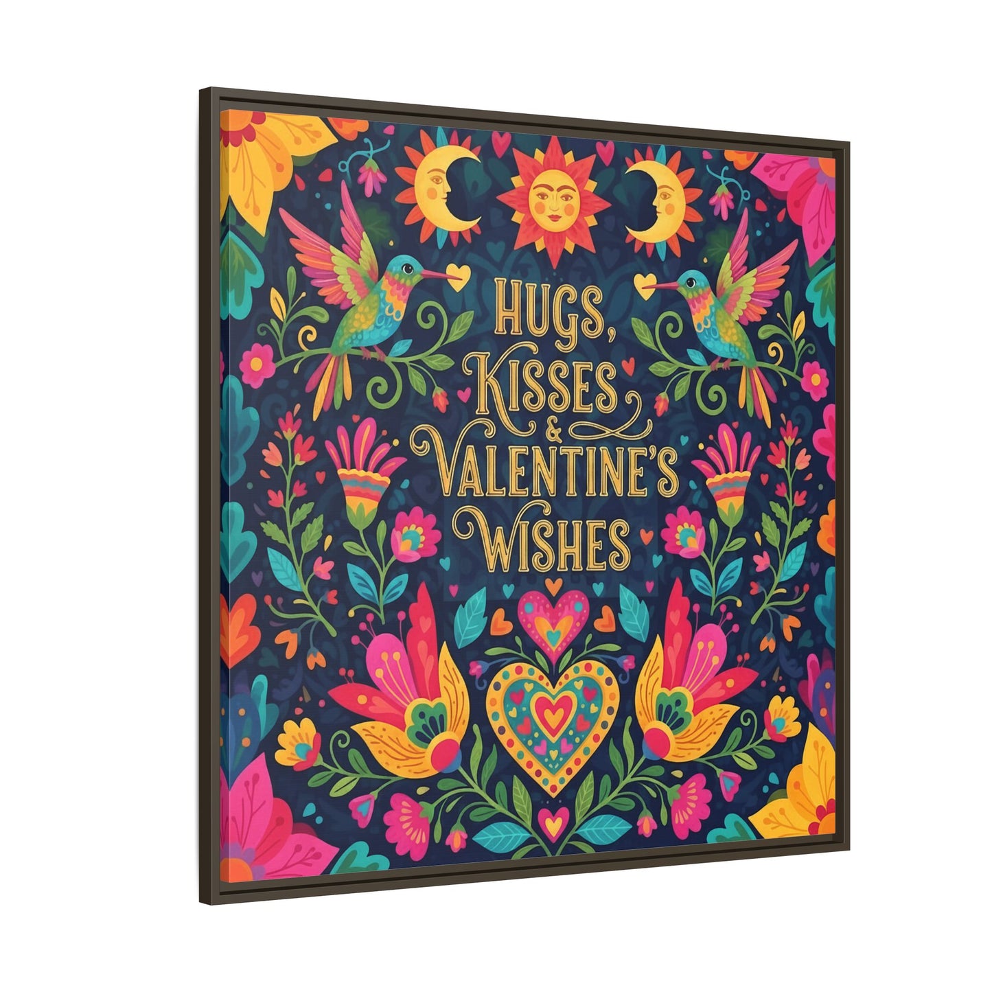 Hugs, Kisses & Valentine’s Wishes - Framed Canvas