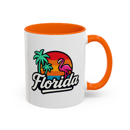 Florida Sunset Palm - Color Accent Mug
