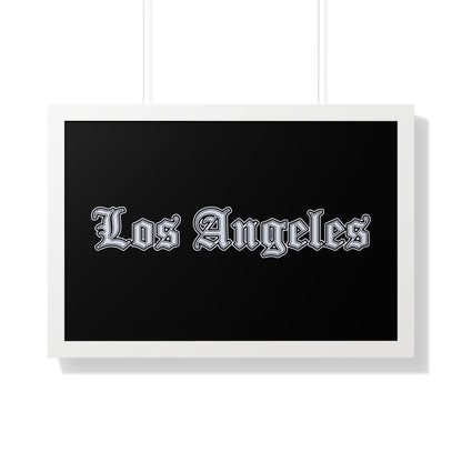 Los Angeles Framed Horizontal Poster, Wall Art, Home Decor, Gift for LA Lovers, Modern Wall Art, Interior Decoration - Silver Edition
