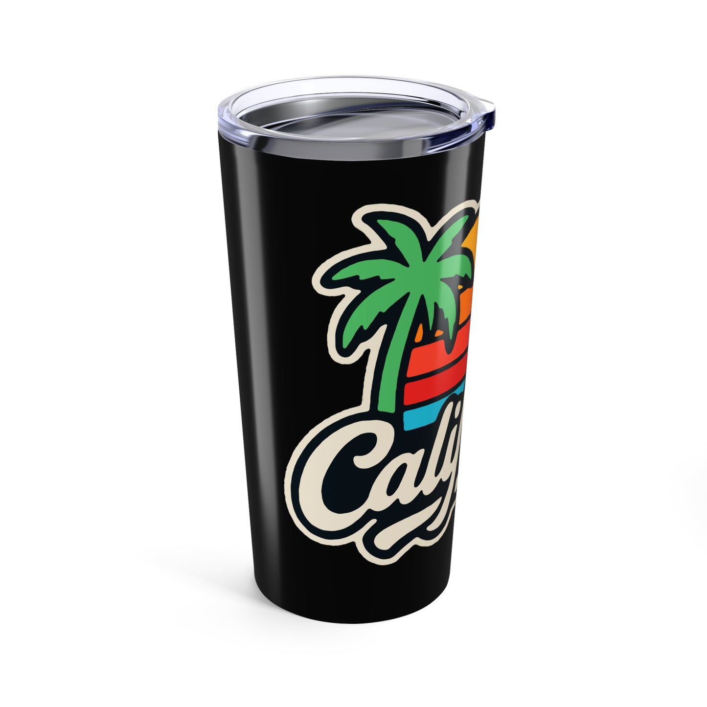 California Sunset Travel Mug, Stainless Steel Coffee Cup, Summer Vibe Drinkware, Beach Lover Gift, Travel Accessory, Tropical Mug
