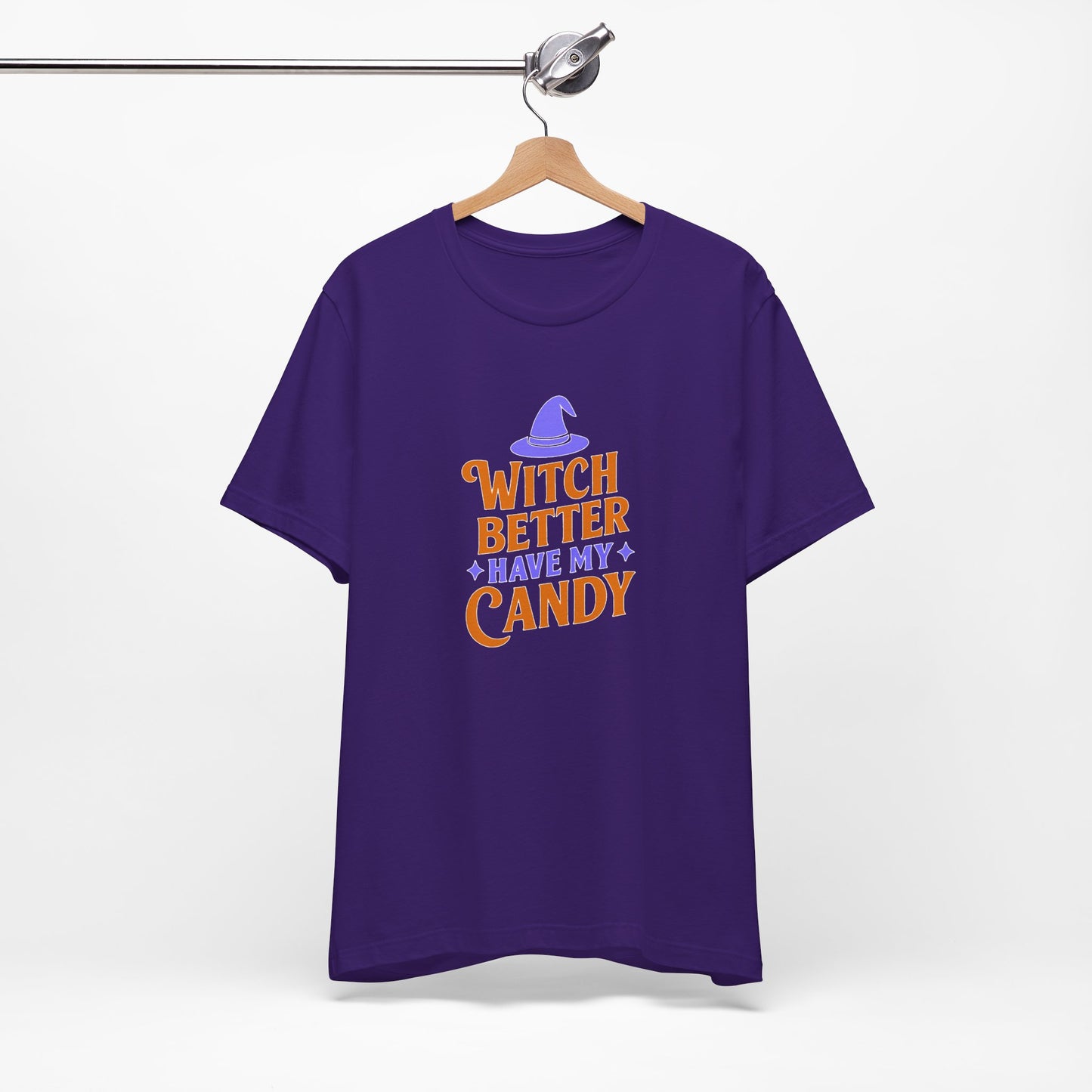 Halloween Witch Candy Tee, Funny Halloween Shirt, Unisex Halloween T-Shirt, Casual Fall Apparel, Trick or Treat Outfit