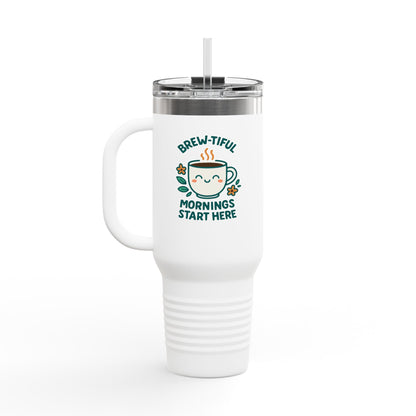 Brew-tiful Insulated Travel Mug, 40oz - Perfect for Coffee Lovers, On-the-Go, Travel, Camping, Office, Gifts